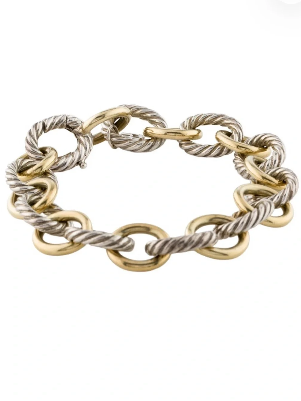 David Yurman Two-Tone Gold and Silver Link Bracelet - Women's Jewelry